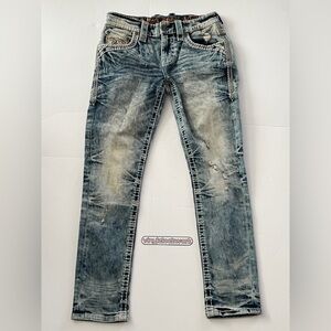 Rock Revival Jeans Zinfandel Slim Taper Mens 30 x 30  Denim Distressed